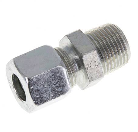 10L & R3/8'' Verzinkter Stahl, gerade Schneidverschraubung mit Außengewinde 315 bar ISO 8434-1