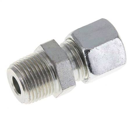 10L & R3/8'' Verzinkter Stahl, gerade Schneidverschraubung mit Außengewinde 315 bar ISO 8434-1