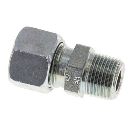 12L & R3/8'' Zink plated Steel Straight Cutting Fitting with Male Threads 315 bar ISO 8434-1 [2 Pieces]