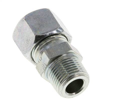 12L & R3/8'' Zink plated Steel Straight Cutting Fitting with Male Threads 315 bar ISO 8434-1 [2 Pieces]