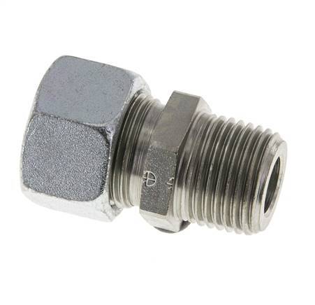 15L & R1/2'' Verzinkter Stahl Geradeschneidende Verschraubung mit Außengewinde 315 bar ISO 8434-1