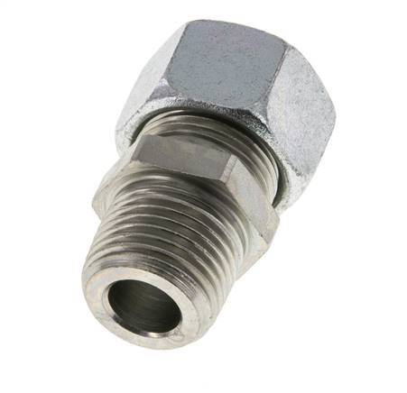 15L & R1/2'' Verzinkter Stahl Geradeschneidende Verschraubung mit Außengewinde 315 bar ISO 8434-1