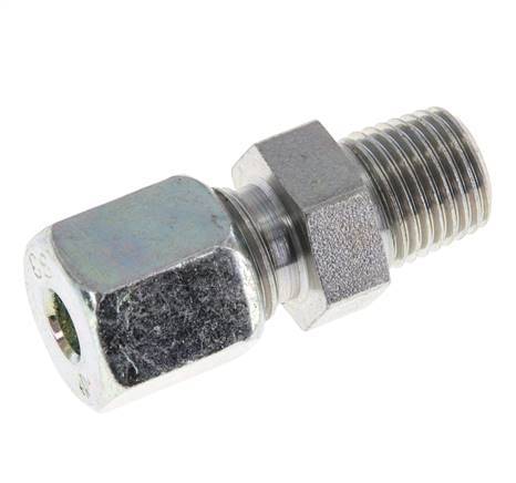 6S & R1/4'' Verzinkter Stahl Geradeschneidende Verschraubung mit Außengewinde 630 bar ISO 8434-1