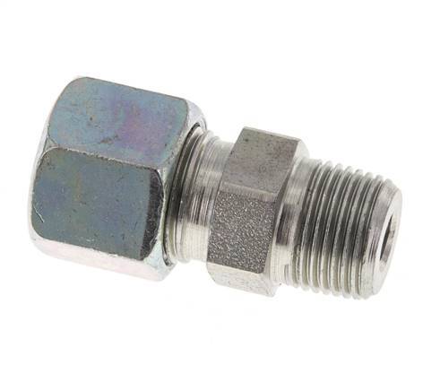 10S & R3/8'' Zink plated Steel Straight Cutting Fitting with Male Threads 630 bar ISO 8434-1 [2 Pieces]