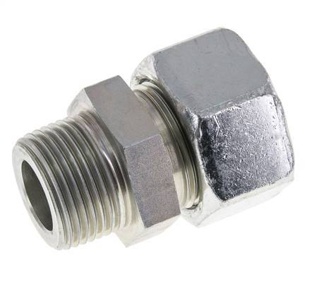 25S & R1'' Verzinkter Stahl, gerade Schneidverschraubung mit Außengewinde 400 bar ISO 8434-1