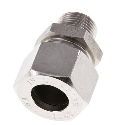 15L & R3/8'' Geradeschneidende Verschraubung aus Edelstahl mit Außengewinde 315 bar ISO 8434-1