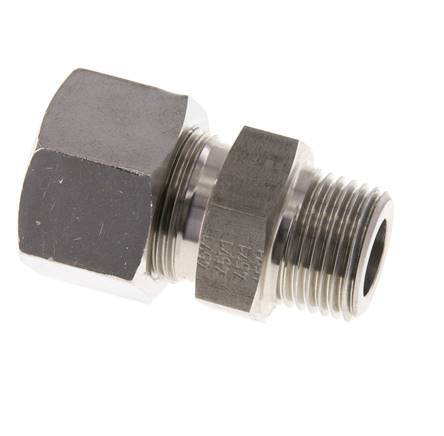 16L & R1/2'' Edelstahlverschraubung mit Außengewinde, gerade, 400 bar ISO 8434-1