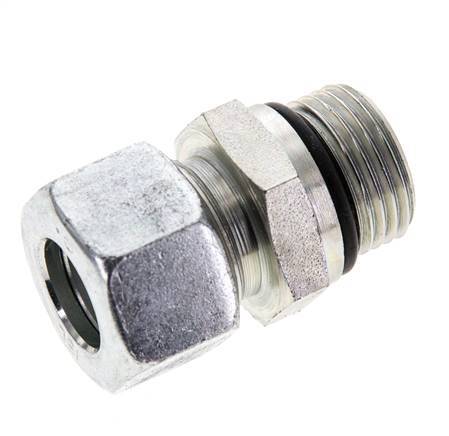 15L & UNF 7/8''-14 Verzinkter Stahl Geradeschneidende Verschraubung mit Außengewinde 315 bar ISO 8434-1