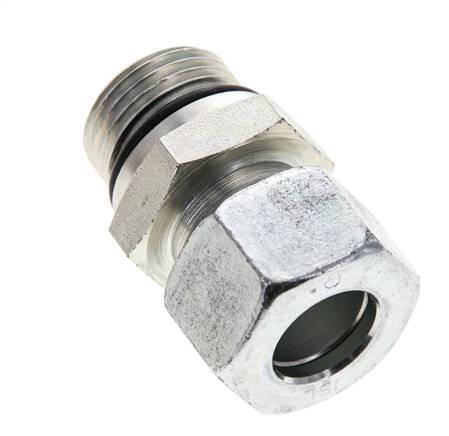 15L & UNF 7/8''-14 Verzinkter Stahl Geradeschneidende Verschraubung mit Außengewinde 315 bar ISO 8434-1
