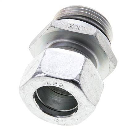 22L & UN 1-5/16''-12 Zink plated Steel Straight Cutting Fitting with Male Threads 160 bar ISO 8434-1