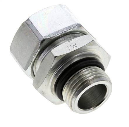 28L & UN 1-1/16''-12 Verzinkter Stahl Geradeschneidende Verschraubung mit Außengewinde 160 bar ISO 8434-1