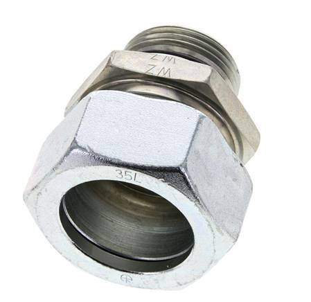35L & UN 1-5/16''-12 Verzinkter Stahl Geradeschneidende Verschraubung mit Außengewinde 160 bar ISO 8434-1