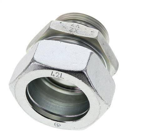 42L & UN 1-5/8''-12 Verzinkter Stahl Geradeschneidende Verschraubung mit Außengewinde 160 bar ISO 8434-1