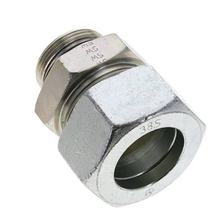 38S & UN 1-5/8''-12 Verzinkter Stahl Geradeschneidende Verschraubung mit Außengewinde 315 bar ISO 8434-1