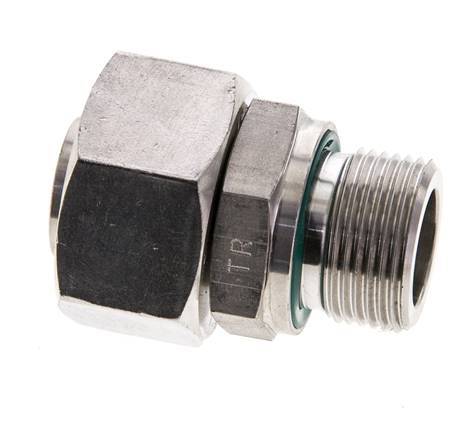 18L & M22x1.5 Stainless Steel Straight Swivel with Male Threads 315 bar FKM Adjustable ISO 8434-1