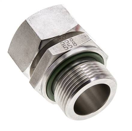 28L & M33x2 Edelstahl gerade drehbar mit Außengewinde 160 bar FKM Einstellbar ISO 8434-1