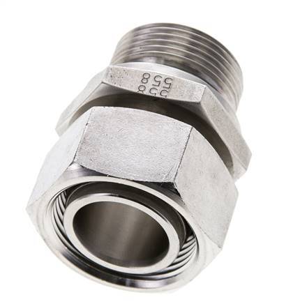 28L & M33x2 Edelstahl gerade drehbar mit Außengewinde 160 bar FKM Einstellbar ISO 8434-1