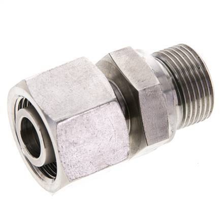 16S & M22x1,5 Edelstahl, gerade drehbar mit Außengewinde 400 bar FKM Einstellbar ISO 8434-1