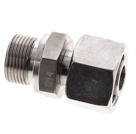 16S & M22x1,5 Edelstahl, gerade drehbar mit Außengewinde 400 bar FKM Einstellbar ISO 8434-1