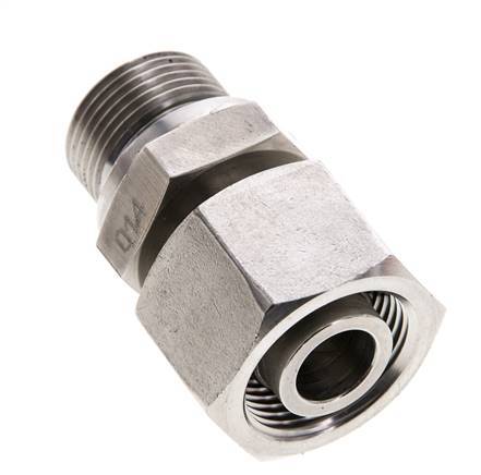 16S & M22x1,5 Edelstahl, gerade drehbar mit Außengewinde 400 bar FKM Einstellbar ISO 8434-1