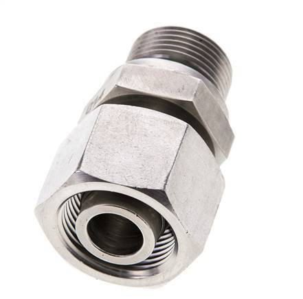 16S & M22x1,5 Edelstahl, gerade drehbar mit Außengewinde 400 bar FKM Einstellbar ISO 8434-1