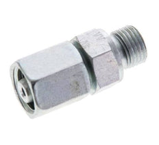 6L & M10x1 Verzinkter Stahl Gerades Drehgelenk mit Außengewinde 315 bar NBR O-Ring Dichtungskonus Einstellbar ISO 8434-1