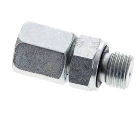 6L & M10x1 Verzinkter Stahl Gerades Drehgelenk mit Außengewinde 315 bar NBR O-Ring Dichtungskonus Einstellbar ISO 8434-1