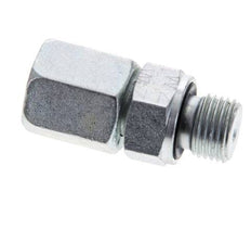 6L & M10x1 Verzinkter Stahl Gerades Drehgelenk mit Außengewinde 315 bar NBR O-Ring Dichtungskonus Einstellbar ISO 8434-1