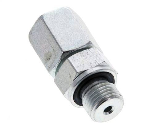 6L & M10x1 Verzinkter Stahl Gerades Drehgelenk mit Außengewinde 315 bar NBR O-Ring Dichtungskonus Einstellbar ISO 8434-1