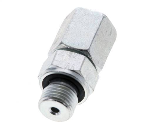 6L & M10x1 Verzinkter Stahl Gerades Drehgelenk mit Außengewinde 315 bar NBR O-Ring Dichtungskonus Einstellbar ISO 8434-1