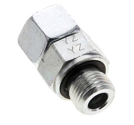 12L & M16x1,5 Verzinkter Stahl Gerades Drehgelenk mit Außengewinde 315 bar NBR O-Ring Dichtungskonus Einstellbar ISO 8434-1