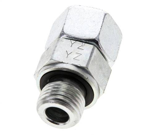 12L & M16x1,5 Verzinkter Stahl Gerades Drehgelenk mit Außengewinde 315 bar NBR O-Ring Dichtungskonus Einstellbar ISO 8434-1