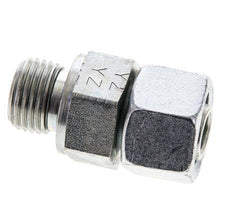 12L & M16x1,5 Verzinkter Stahl Gerades Drehgelenk mit Außengewinde 315 bar NBR O-Ring Dichtungskonus Einstellbar ISO 8434-1