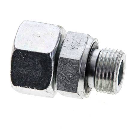 15L & M18x1.5 Verzinkter Stahl gerade drehbar mit Außengewinde 315 bar NBR O-Ring Dichtkonus Einstellbar ISO 8434-1
