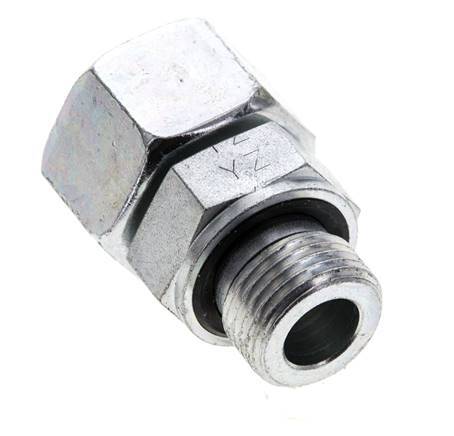 15L & M18x1.5 Verzinkter Stahl gerade drehbar mit Außengewinde 315 bar NBR O-Ring Dichtkonus Einstellbar ISO 8434-1