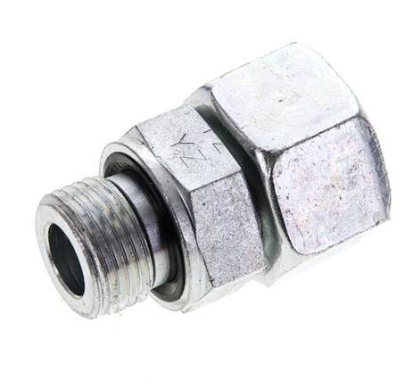 15L & M18x1.5 Verzinkter Stahl gerade drehbar mit Außengewinde 315 bar NBR O-Ring Dichtkonus Einstellbar ISO 8434-1