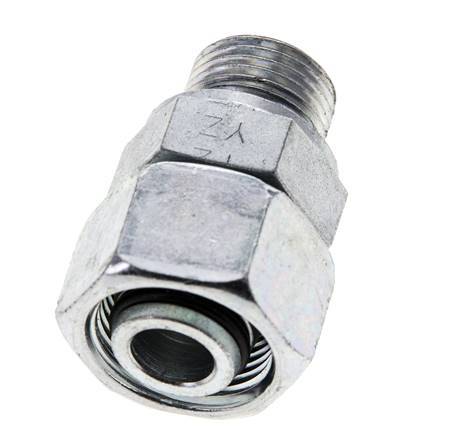 15L & M18x1.5 Verzinkter Stahl gerade drehbar mit Außengewinde 315 bar NBR O-Ring Dichtkonus Einstellbar ISO 8434-1