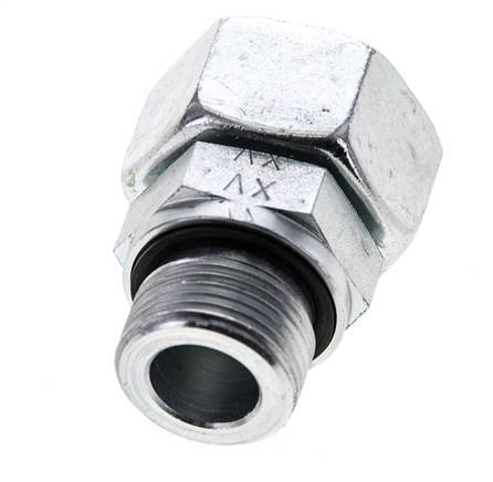 18L & M22x1,5 Verzinkter Stahl Gerades Drehgelenk mit Außengewinde 315 bar NBR O-Ring Dichtungskonus Einstellbar ISO 8434-1