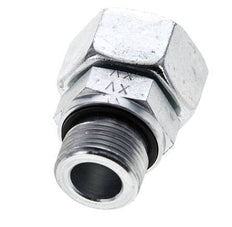18L & M22x1,5 Verzinkter Stahl Gerades Drehgelenk mit Außengewinde 315 bar NBR O-Ring Dichtungskonus Einstellbar ISO 8434-1