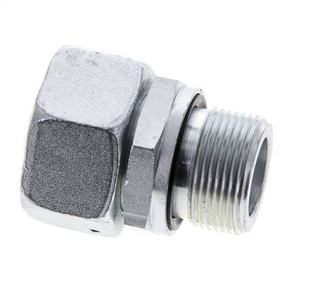 22L & M26x1,5 Verzinkter Stahl Gerade Drehgelenke mit Außengewinde 160 bar NBR O-Ring Dichtungskonus Einstellbar ISO 8434-1