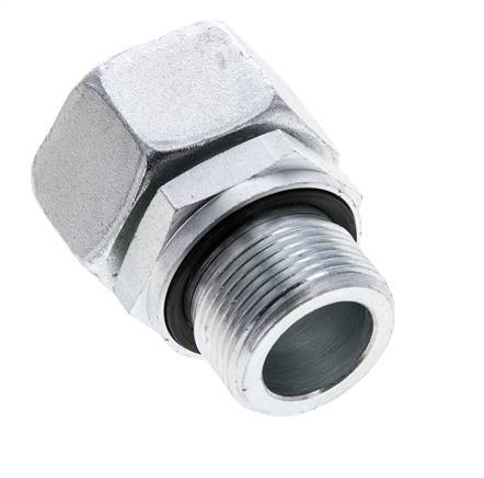 22L & M26x1,5 Verzinkter Stahl Gerade Drehgelenke mit Außengewinde 160 bar NBR O-Ring Dichtungskonus Einstellbar ISO 8434-1
