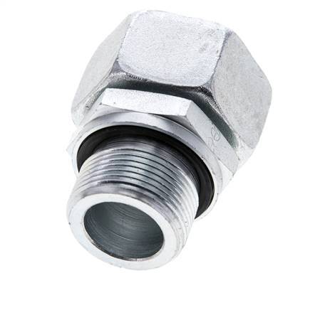 22L & M26x1,5 Verzinkter Stahl Gerade Drehgelenke mit Außengewinde 160 bar NBR O-Ring Dichtungskonus Einstellbar ISO 8434-1