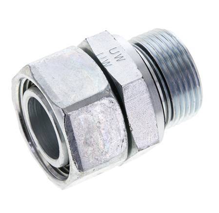 28L & M33x2 Zink plated Steel Straight Swivel with Male Threads 160 bar NBR O-ring Sealing Cone Adjustable ISO 8434-1