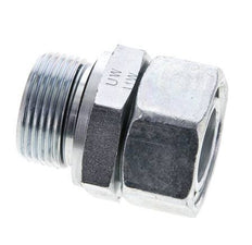 28L & M33x2 Verzinkter Stahl Gerades Drehgelenk mit Außengewinde 160 bar NBR O-Ring Dichtungskonus Einstellbar ISO 8434-1