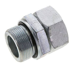 35L & M42x2 Verzinkter Stahl Gerades Drehgelenk mit Außengewinde 160 bar NBR O-Ring Dichtungskonus Einstellbar ISO 8434-1