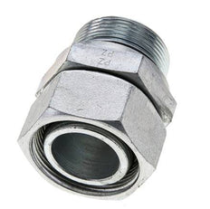 35L & M42x2 Verzinkter Stahl Gerades Drehgelenk mit Außengewinde 160 bar NBR O-Ring Dichtungskonus Einstellbar ISO 8434-1