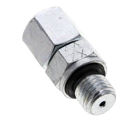 6S & M12x1,5 Verzinkter Stahl Gerades Drehgelenk mit Außengewinde 630 bar NBR O-Ring Dichtungskonus Einstellbar ISO 8434-1