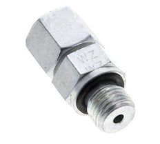 8S & M14x1,5 Verzinkter Stahl Gerade Drehgelenke mit Außengewinde 630 bar NBR O-Ring Dichtungskonus Einstellbar ISO 8434-1