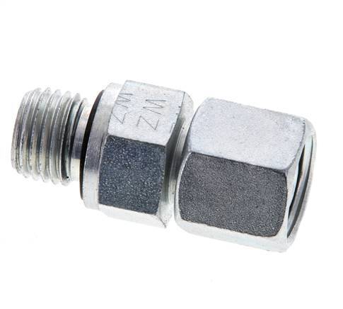 8S & M14x1,5 Verzinkter Stahl Gerade Drehgelenke mit Außengewinde 630 bar NBR O-Ring Dichtungskonus Einstellbar ISO 8434-1