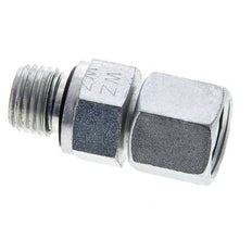 8S & M14x1,5 Verzinkter Stahl Gerade Drehgelenke mit Außengewinde 630 bar NBR O-Ring Dichtungskonus Einstellbar ISO 8434-1